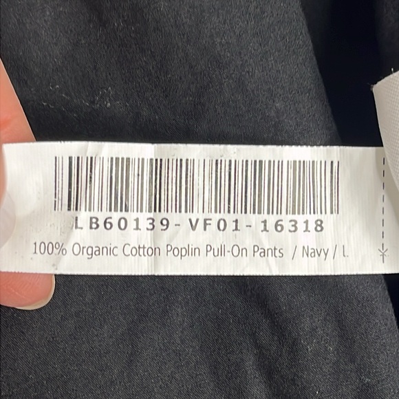 Quince Navy 100% organic cotton poplin pull on Relaxed Fit pants size large - Picture 14 of 17